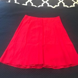 Women’s red linen A-Line skirt